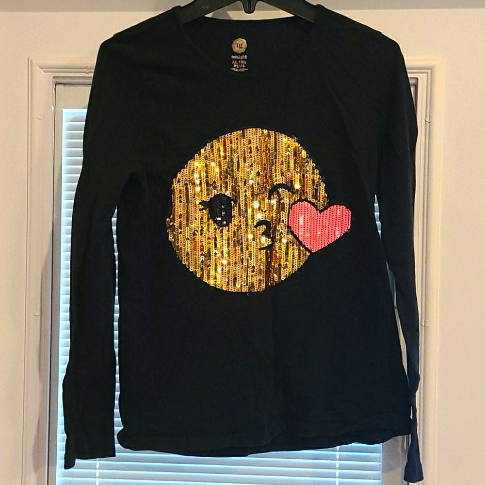 Sequin emoji top